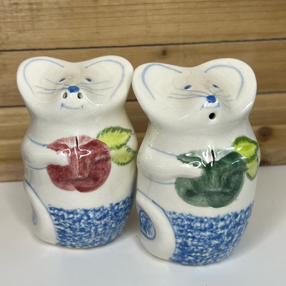 Vintage Ceramic Mouse Salt & Pepper Shaker Set - Picture 1 of 5